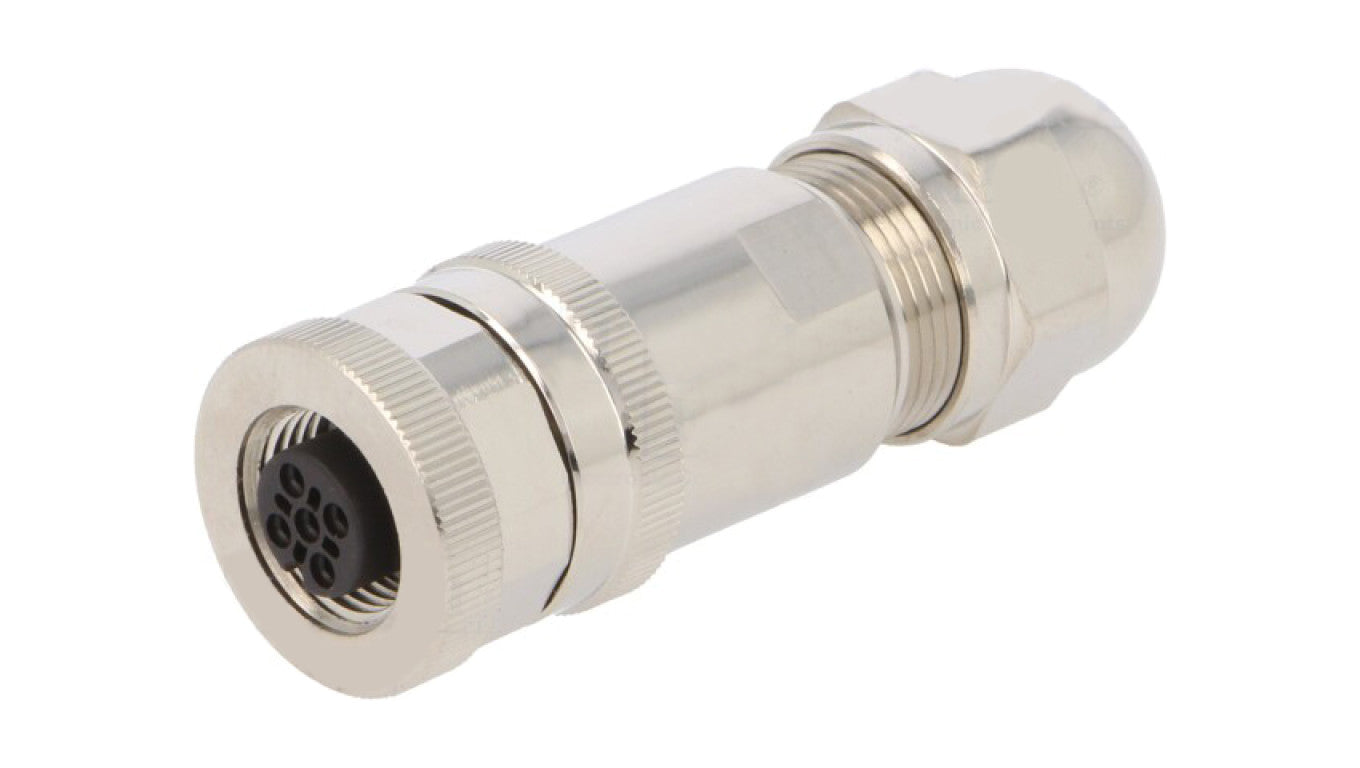 Złącze okrągłe M12 żeńskie proste ekranowane 4-PIN 250V PG7 T4110011041-000