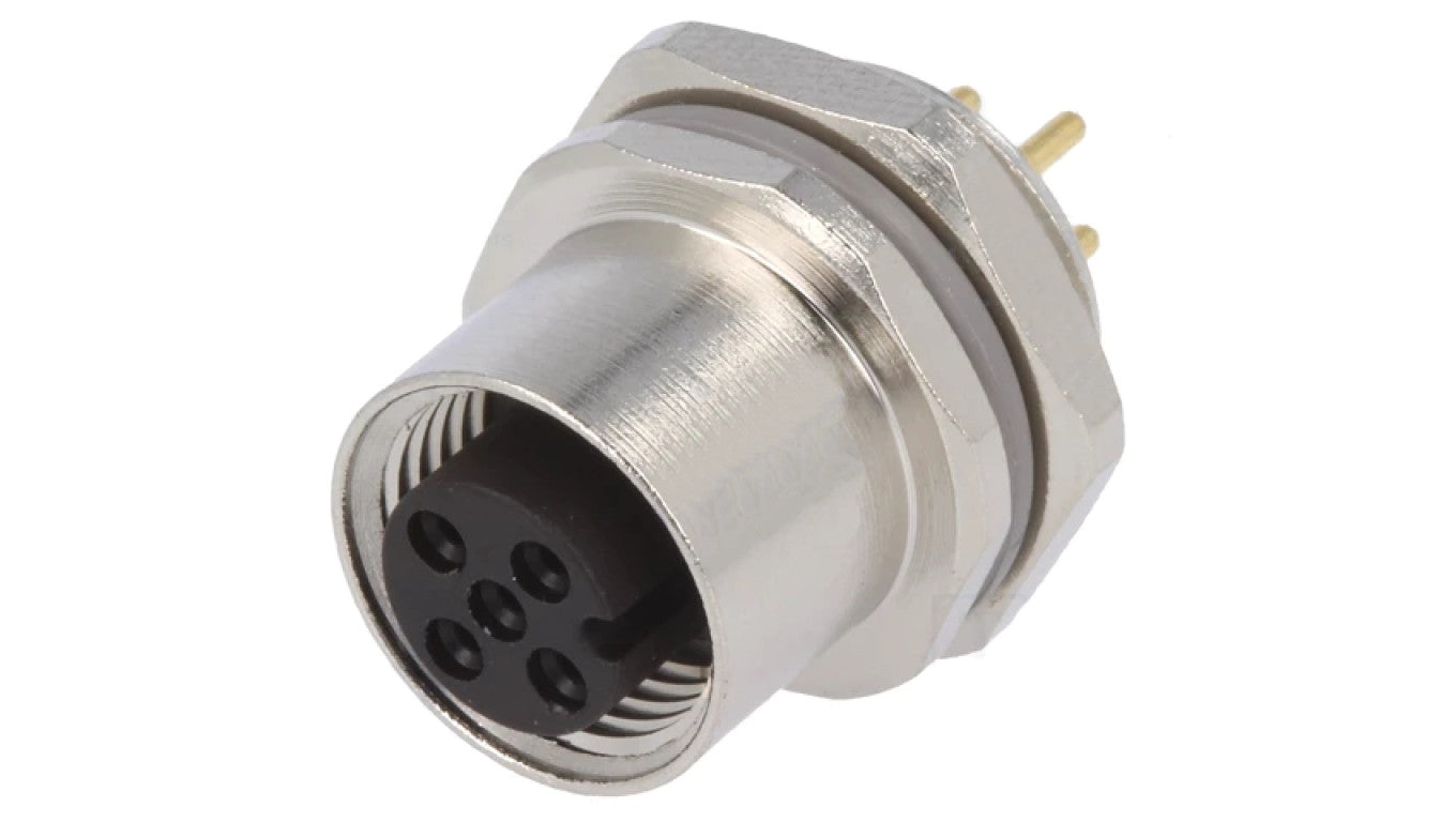 Gniazdo M12 4-pin żeńskie kod A-DeviceNet CANopen THT IP67 T4143012041-000