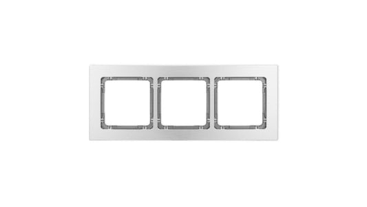 DECO Ramka uniwersalna potrójna - aluminium szczotkowane (ramka: srebrna spód: grafitowy) 7-11-DRA-3