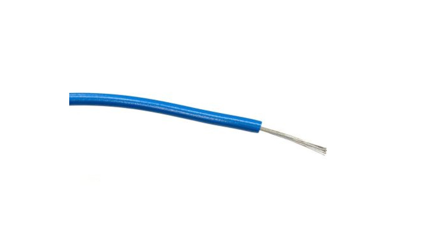 Przewód jednożyłowy linkowy, 0,5 mm², 16/0,2 mm, 20 AWG, PVC, 1 kV AC, Niebieski, dł. 500m, RS PRO