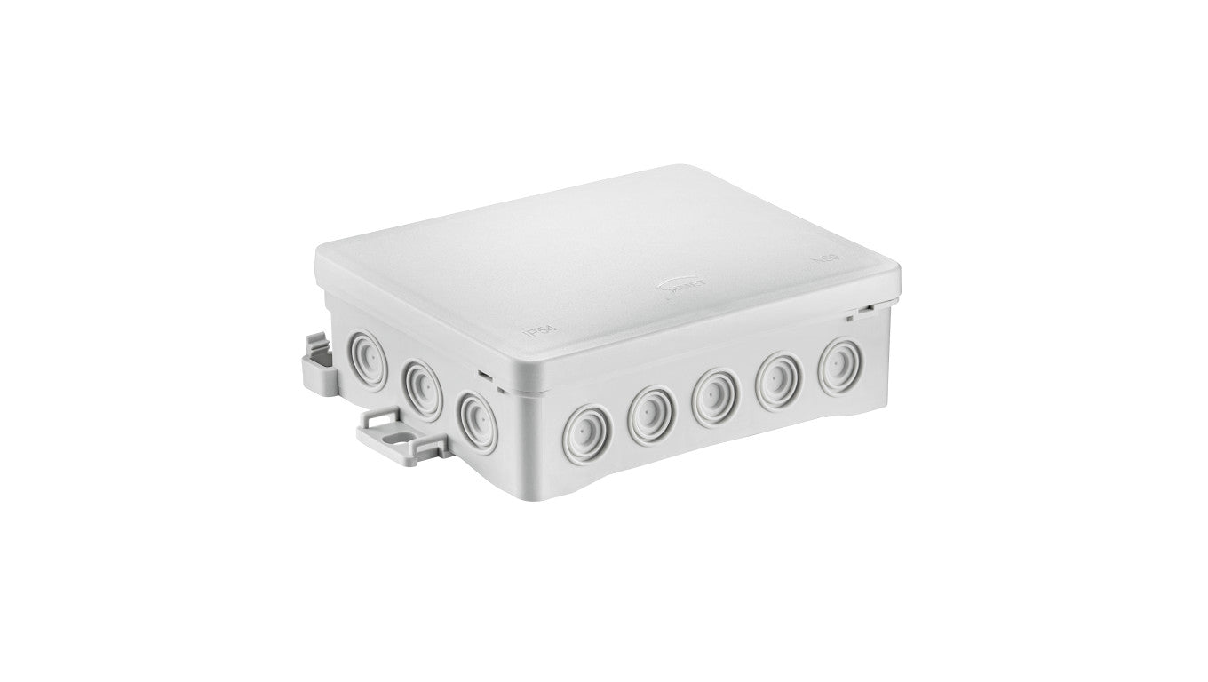 Puszka naścienna 90x40x135mm z dławnicą zintegrowaną samozatrzaskowa, bezhalogenowa, seria FASTBOXiHOOK szara IP54 NS9 35404102