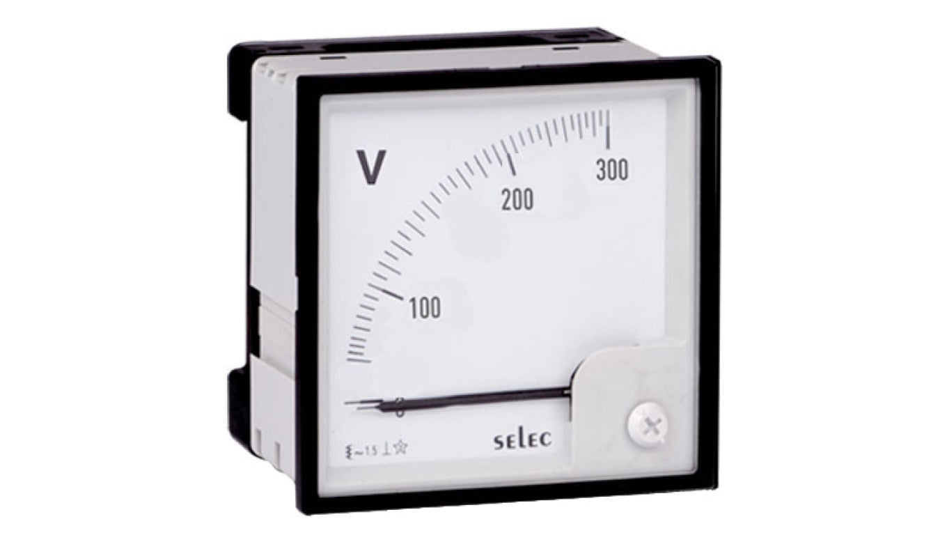 Woltomierz analogowy, 0-300V, 1 faza, 72x72mm AM-V-2-N-CE