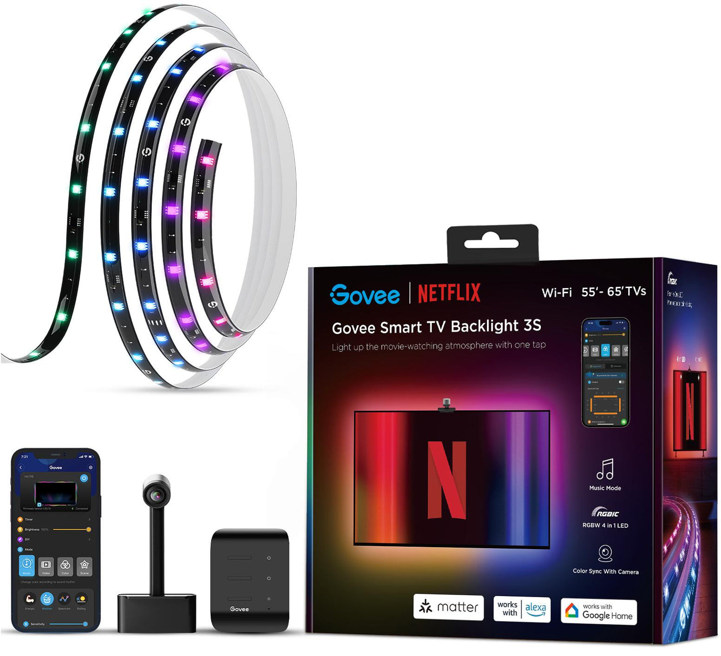 Govee H6098 Envisual TV Backlight Netflix Co-branding Version Taśma LED podświetlenie dla TV 55-65 c