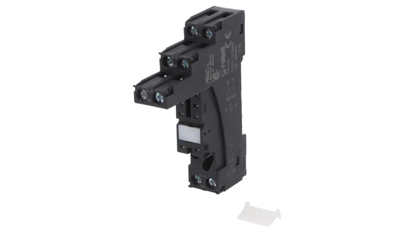 Podstawka PIN: 8 12A 300VAC na panel,na szynę DIN -40...70C GZM80 BLACK