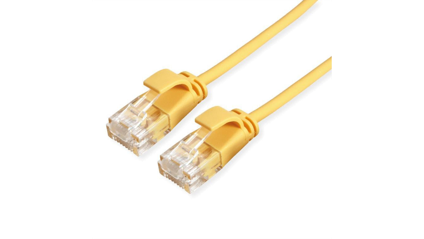 ROLINE UTP Data Center Patchkabel Cat.6A (Class EA), LSOH, extra dun, geel, 0,15 m