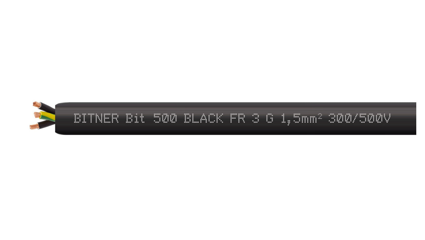 Przewód sterowniczy prądowy BiT 500 Black FR 300/500V 3x1,5 linka do ziemi Bitner /25m/