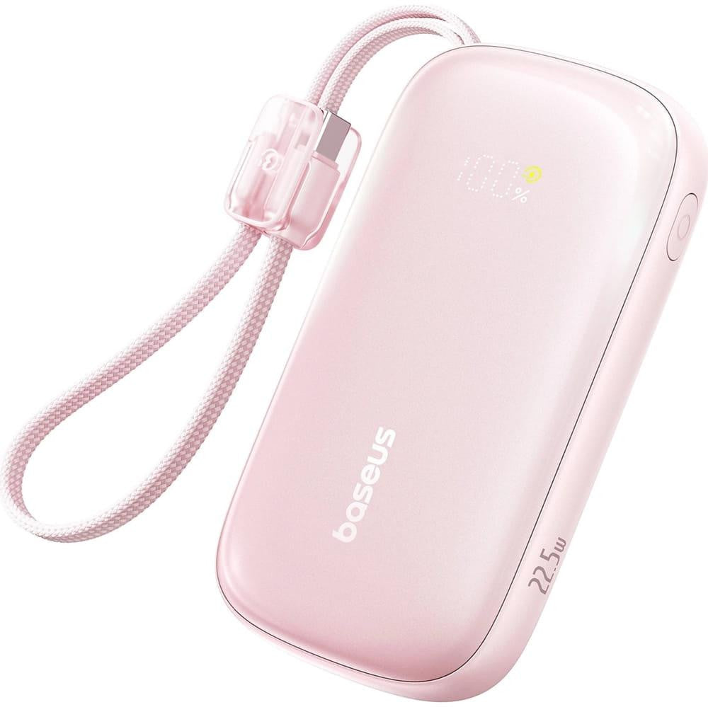 Powerbank Baseus EnerFill FC21 20000 mAh 22,5 W USB-A USB-C różowy z odłączanym kablem Lightning