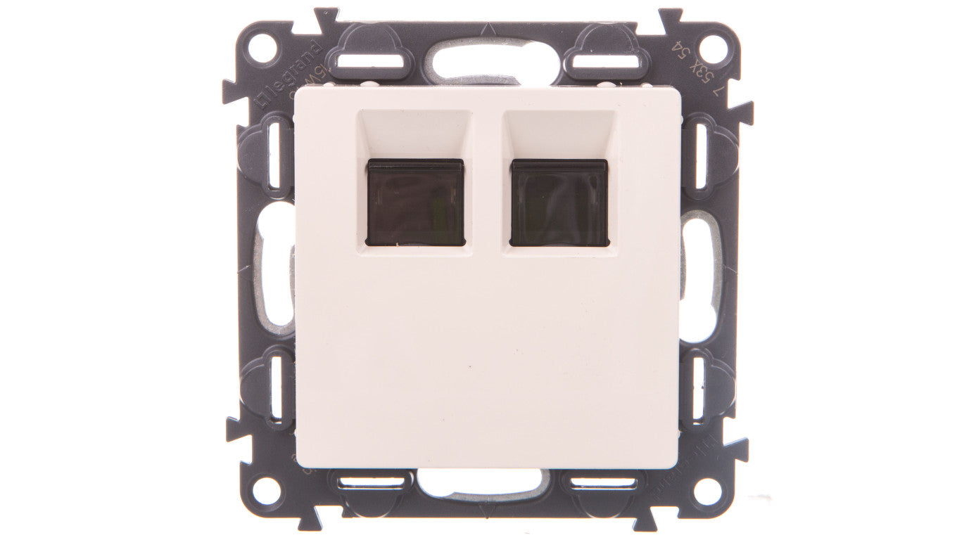 VALENA LIFE Gniazdo komputerowe 2xRJ45 kat.5e FTP kremowe