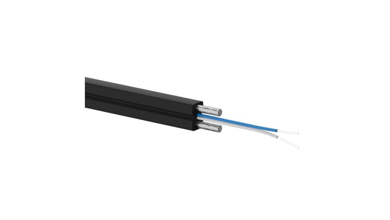 Kabel światłowodowy FTTH 2J, jednomodowy 9/125 LSOH czarny, wzmocnienie FRP, całkowicie dielektryczny, 1000m ALANTEC - ALANTEC