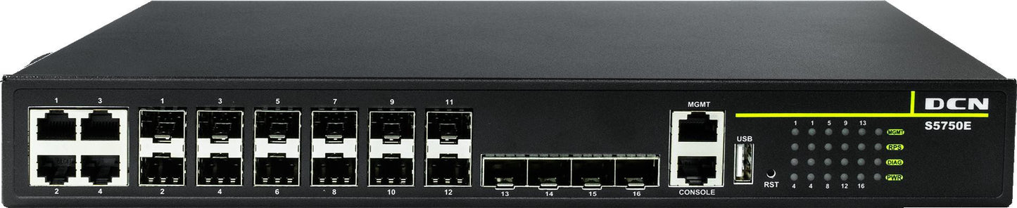 SWITCH DCN S5750E-16F-SI-D L3 Lite 8xSFP+/4xCombo/4x10G