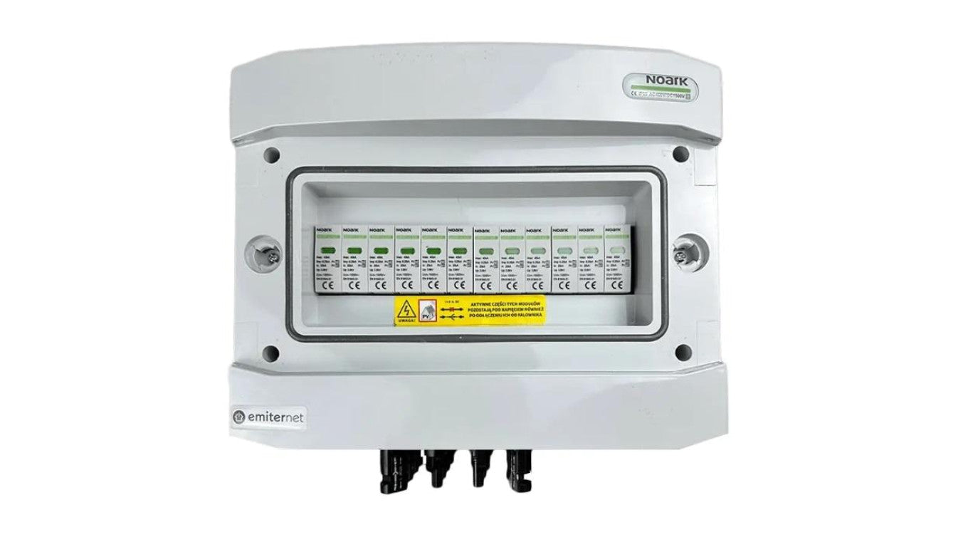 Rozdzielnica przył. DC IP65 EMITER + ogranicznik DC Noark 1000V typu 1+2, 4x łańcuch PV, EM-426N_DC