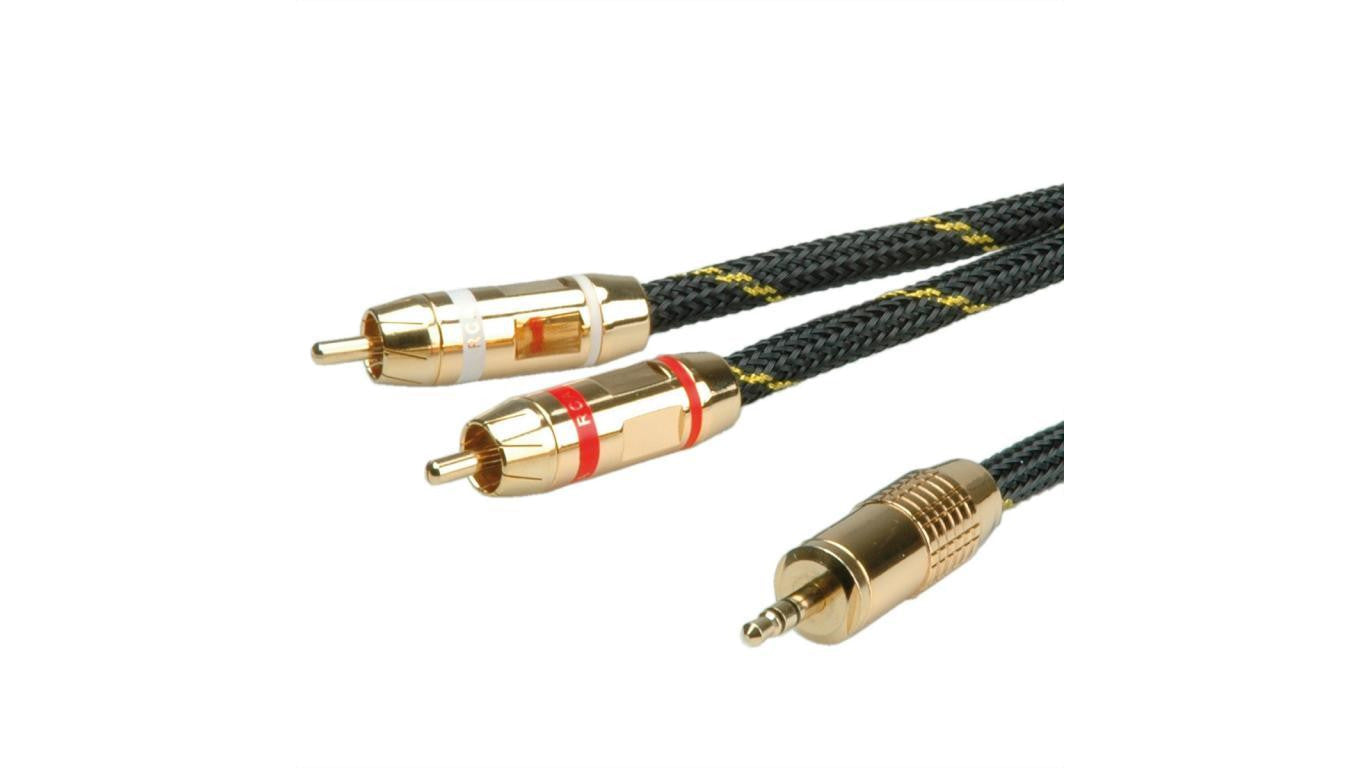 ROLINE GOLD kabel połączeniowy audio 3,5 mm stereo - 2x tulipan, M/M, 5 m
