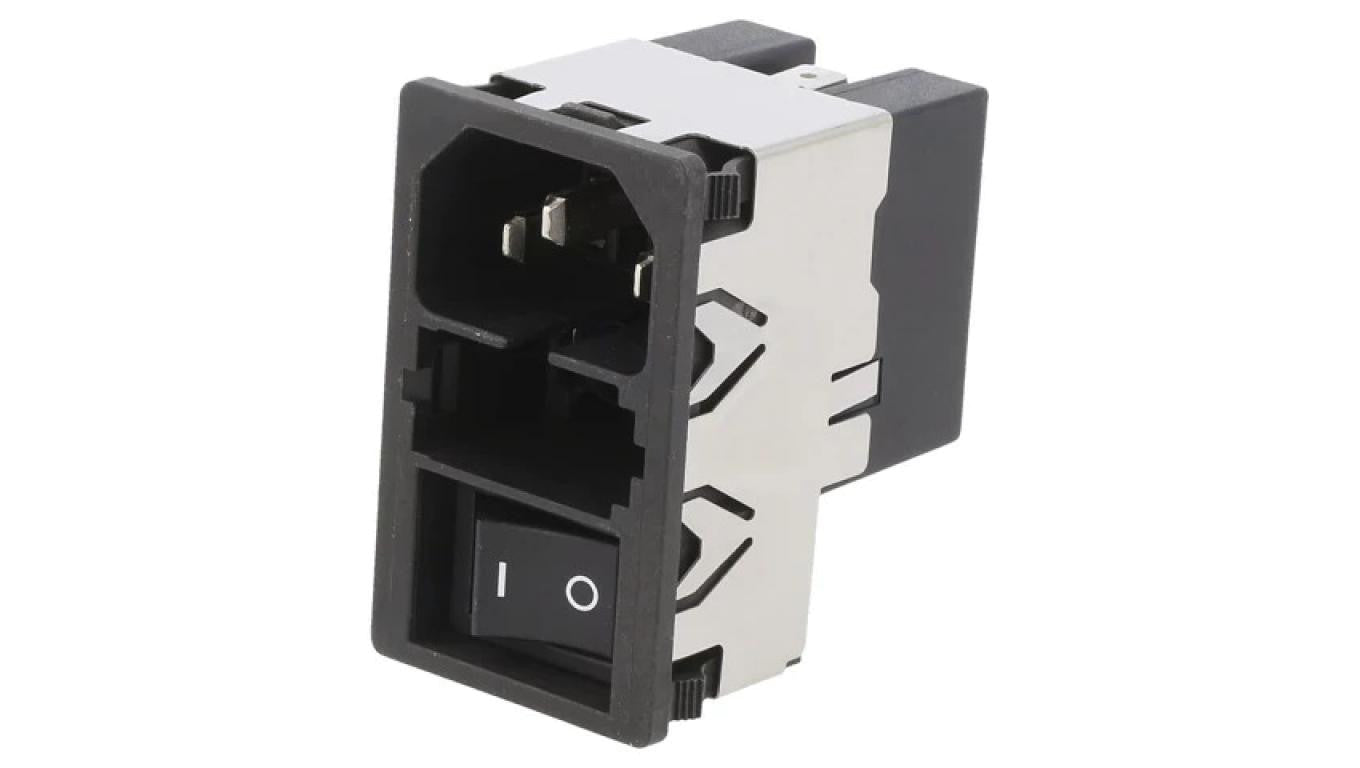 Złącze zasilające AC gniazdo męskie 6A 250VAC IEC 60320 KMF KMF1.1163.11