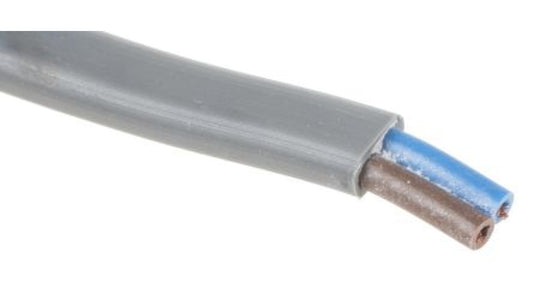 Przewód zasilający 2 Core Polichlorek winylu PVC Sheath Szary 3.2 x 5.2 → 3.8 x 6.3mm od , 300 V