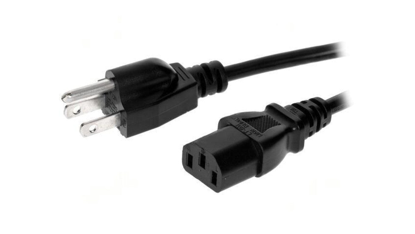 Kabel: 3x18AWG, IEC C13 żeński,NEMA 5-15 (B) wtyk, 1,5m LT-202+501 SVT 18/3 105C BLK 1.5M