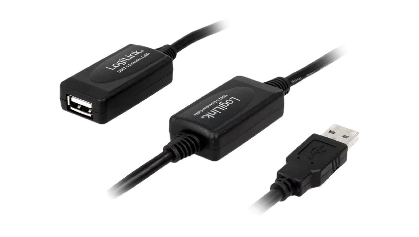 Repeater USB 2.0 o długości 20m, USB A/USB A, czarny UA0146