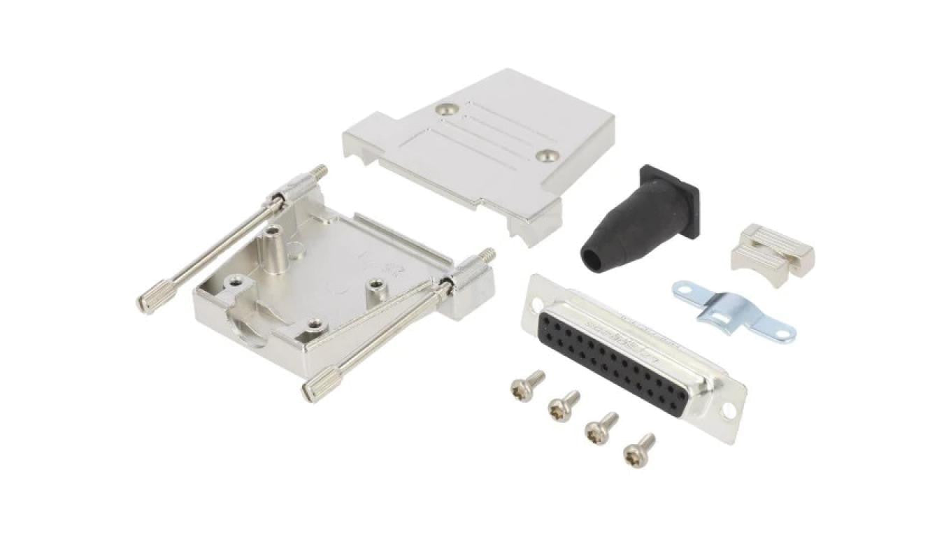 Żeńskie proste lutowanie na przewód gold flash D-Sub -PIN 25 L17DTSL25-RG-LJS-T+L77SDB25S