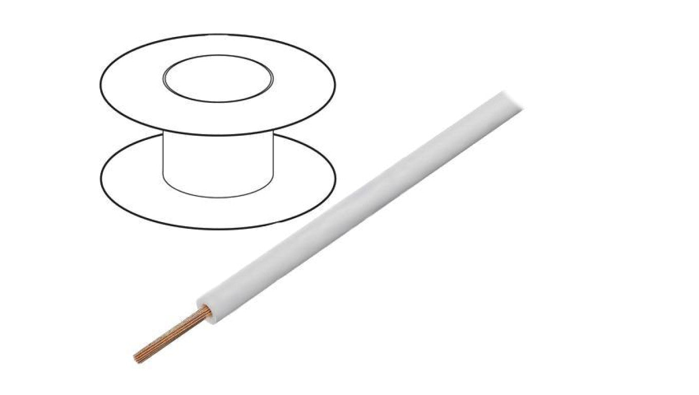 Przewód HookUp Wire linka Cu 12AWG PA,PVC biały 600V 30,5m 541219 WH005