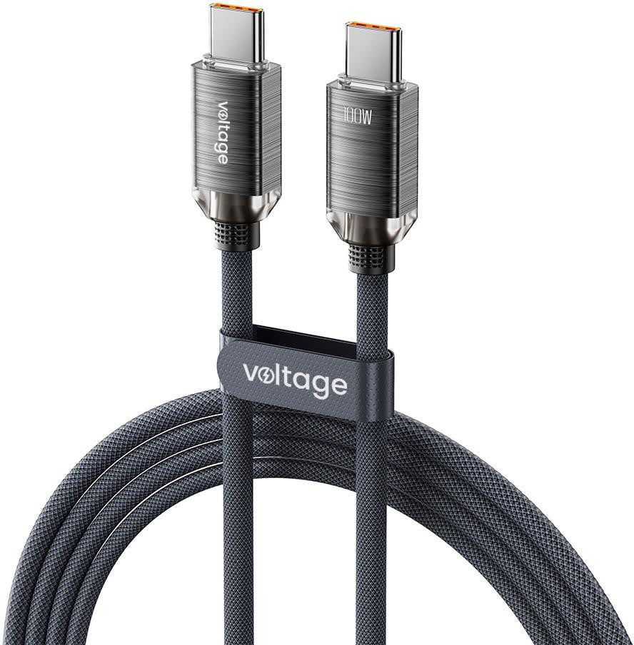Kabel USB-C / USB-C Voltage PureCrystal 100W PD 100cm czarny