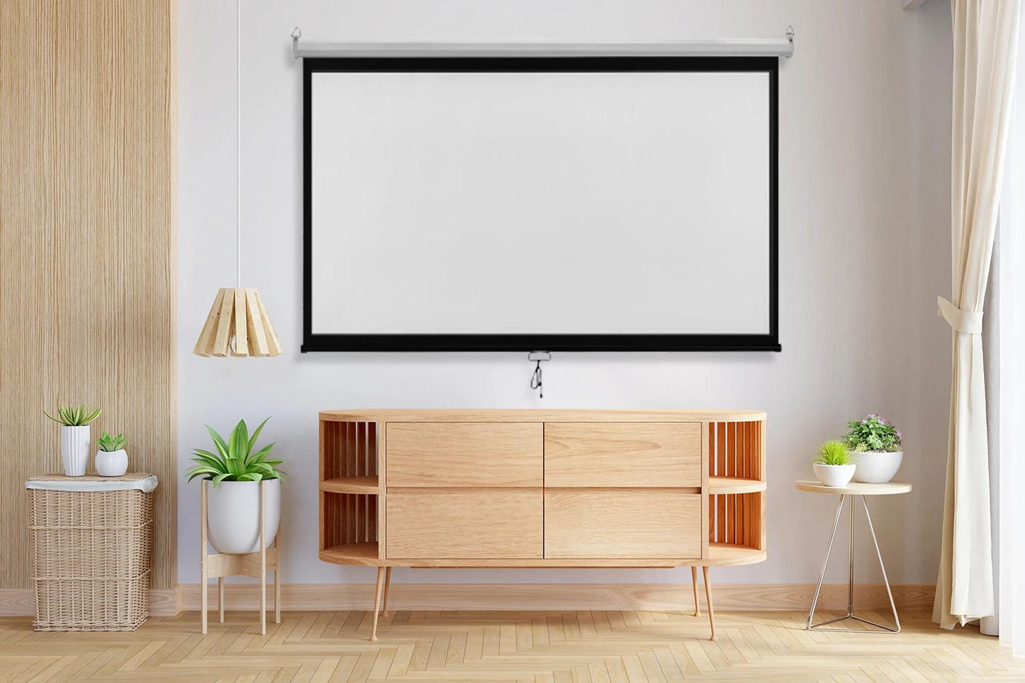 Ekran projekcyjny zwijany ręcznie 100" 16:9 PVC 1.0 Gain 160°