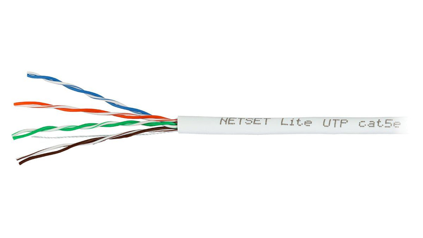 Przewód NETSET Lite U/UTP 5e skrętka wewnętrzna, klasa palności Eca, Cu, 0,45 mm 305m