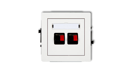 DECO Mechanizm gniazda głośnikowego podwójnego, biały mat 25DGG-2