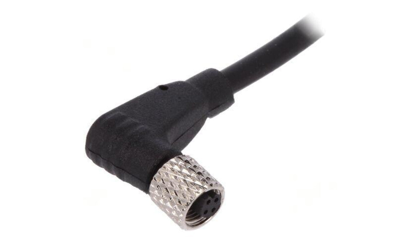 Złącze M5 wtyk żeńskie przewody PIN: 4 1A kątowe IP67 60V PXPTPU05RAF04ACL010PUR