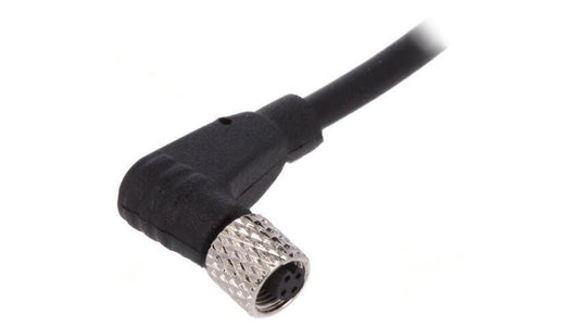Złącze M5 wtyk żeńskie przewody PIN: 4 1A kątowe IP67 60V PXPTPU05RAF04ACL010PUR