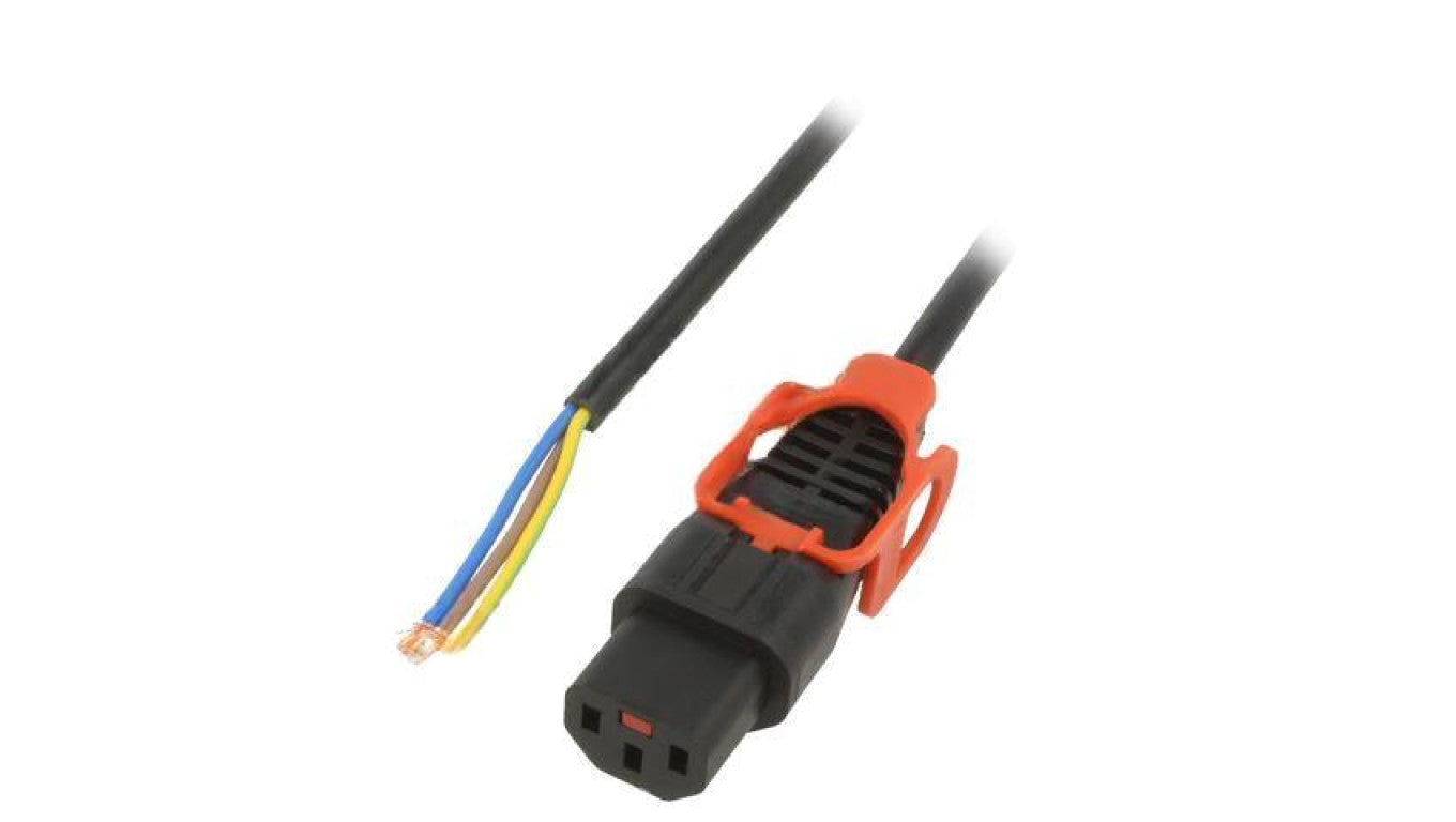 Kabel IEC C13 żeński 3m z blokadą IEC LOCK+ IL13P-SE-H05-3100-300