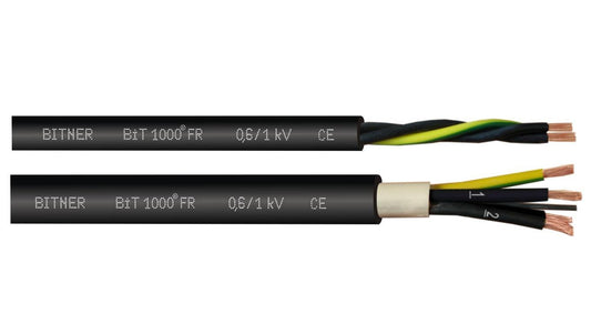 Kabel sterowniczy ziemny BiT 1000 FR 3x1mm2 czarny 0,6/1kV zasilający numerowany olejoodporny linka Bitner /100m/