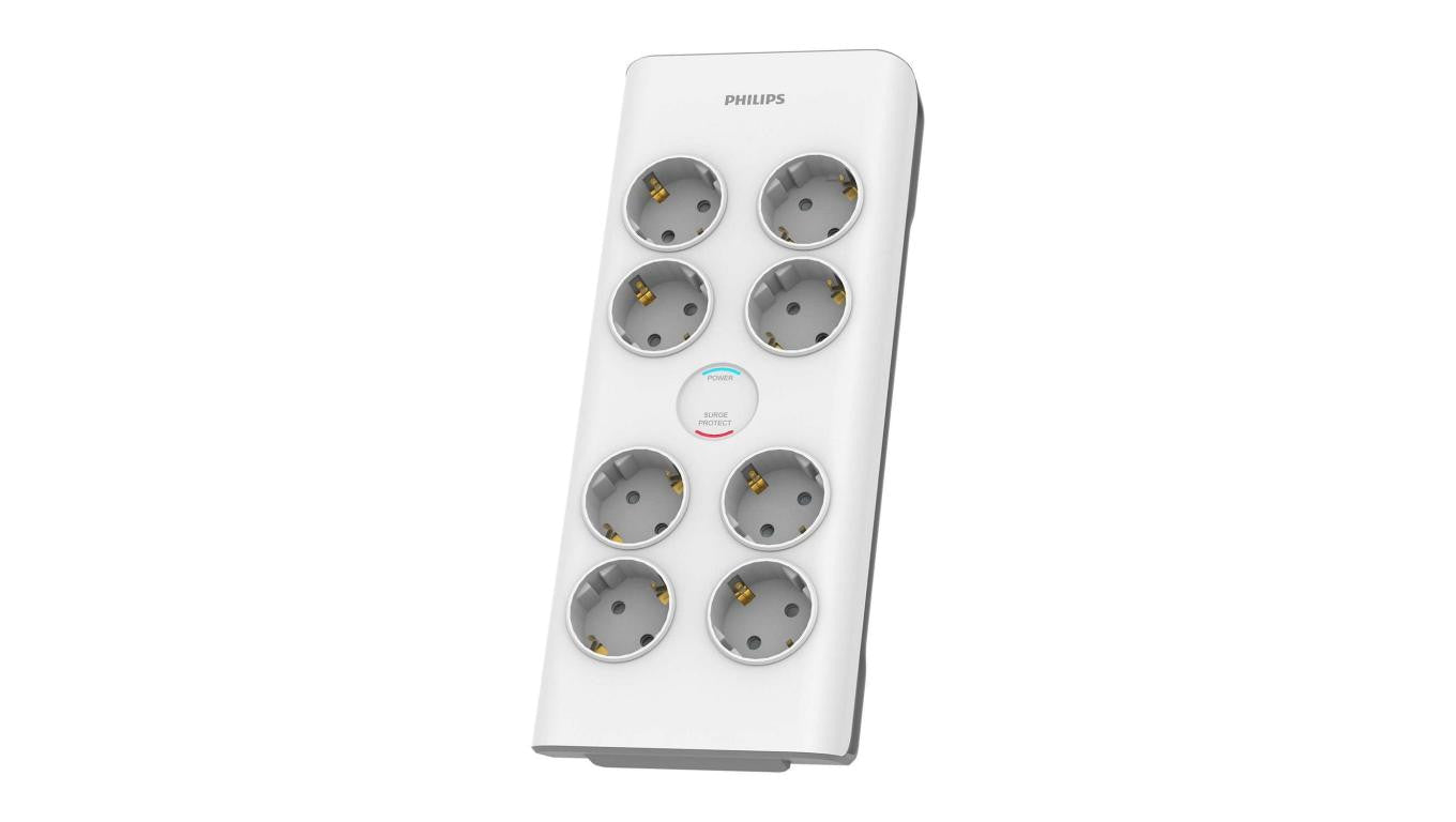 Listwa przepięciowa bez bolca pod biurko 8 gniazd schuko Philips SPN7080WA/58