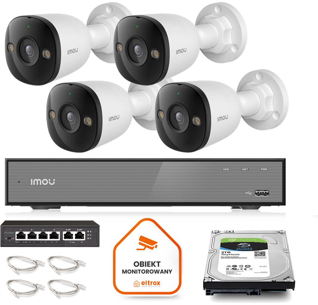 Zestaw monitoringu Imou 4x kamera PS3E-8Q0 8MP POE