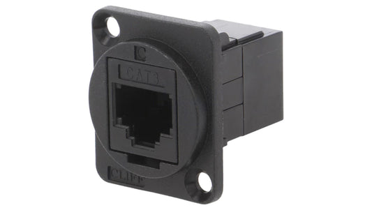 Łącznik FT RJ12 6p6c Kat 3 gniazdo z obu stron 19x24mm CP30224