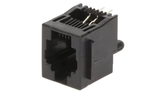 Gniazdo RJ14 4-pin z blokadą panel stop Układ 6p4c THT 5520258-2