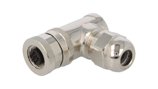 Złącze okrągłe M12 żeńskie kątowe ekranowane 5-PIN 60V PG9 T4112412051-000