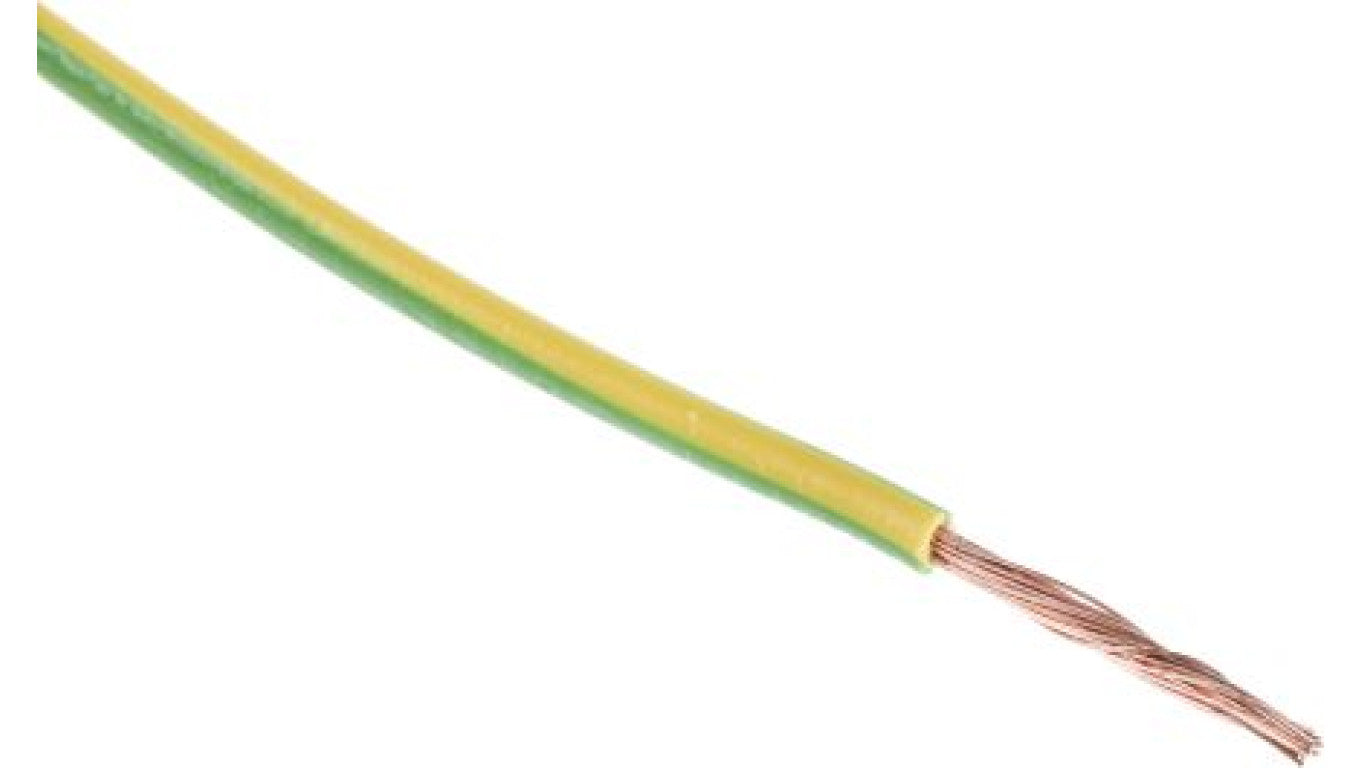 Jednożyłowy kabel sterowniczy CSA 2,5 mm², Maks. +70C 600 V Zielony/Żółty, RS PRO