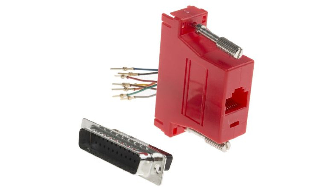 Adapter do złączy RJ, 25-stykowe D-sub męskie, RJ45 żeńskie