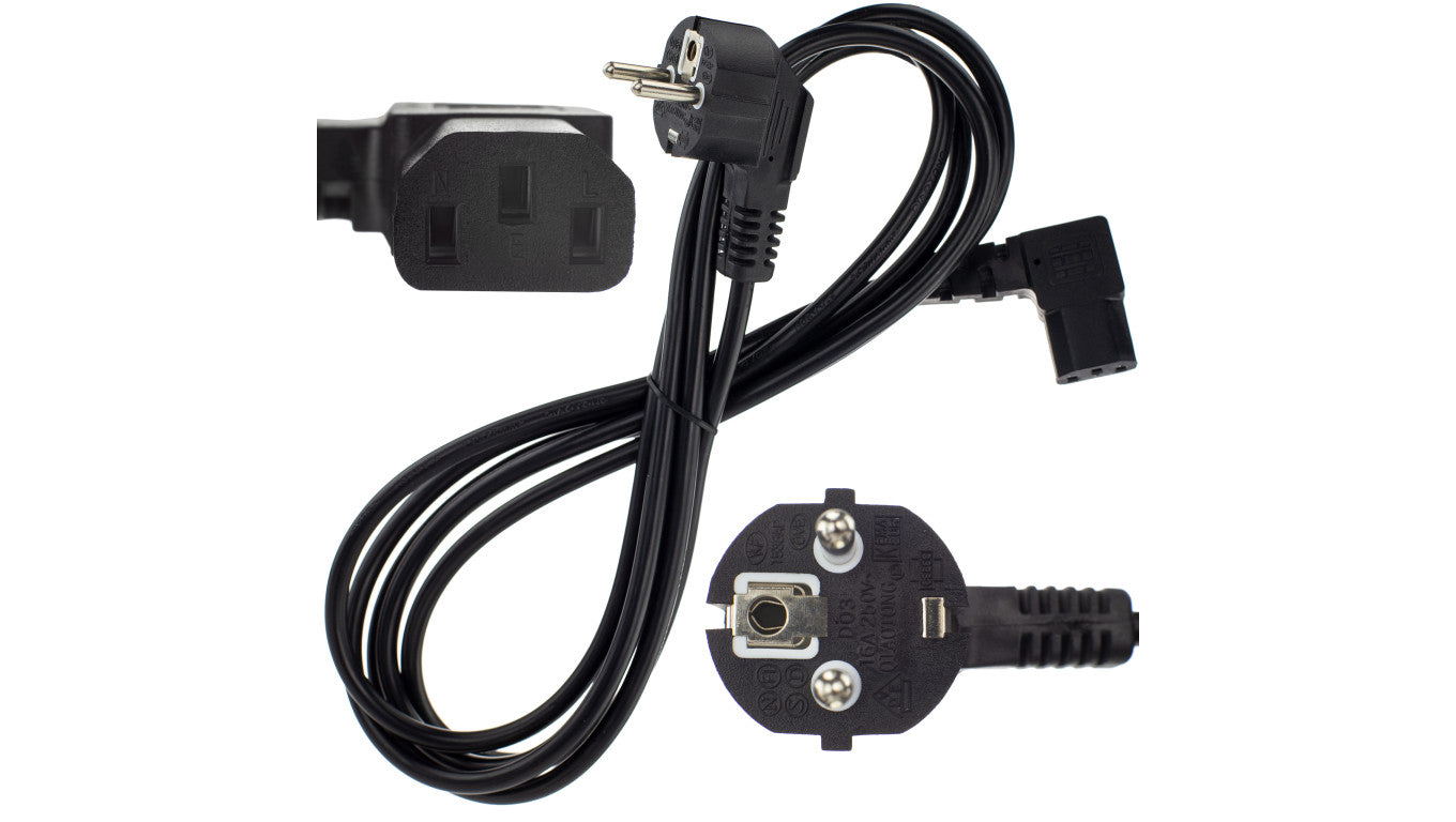 Kabel zasilający 230V 10A kątowy IEC320 C13 1,8m