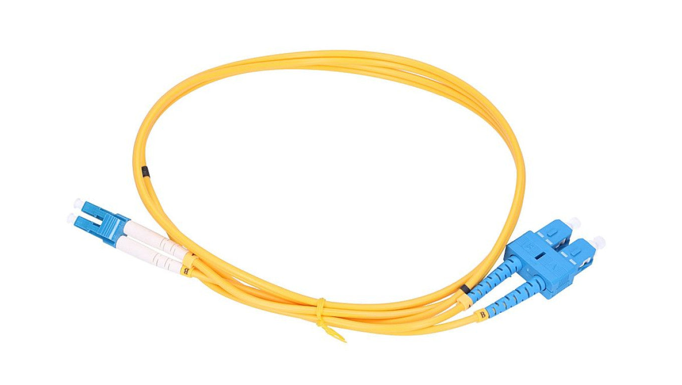 Patchcord Jednomodowy, Duplex, G652D, 3mm, 0,5m Extralink LC/UPC-SC/UPC
