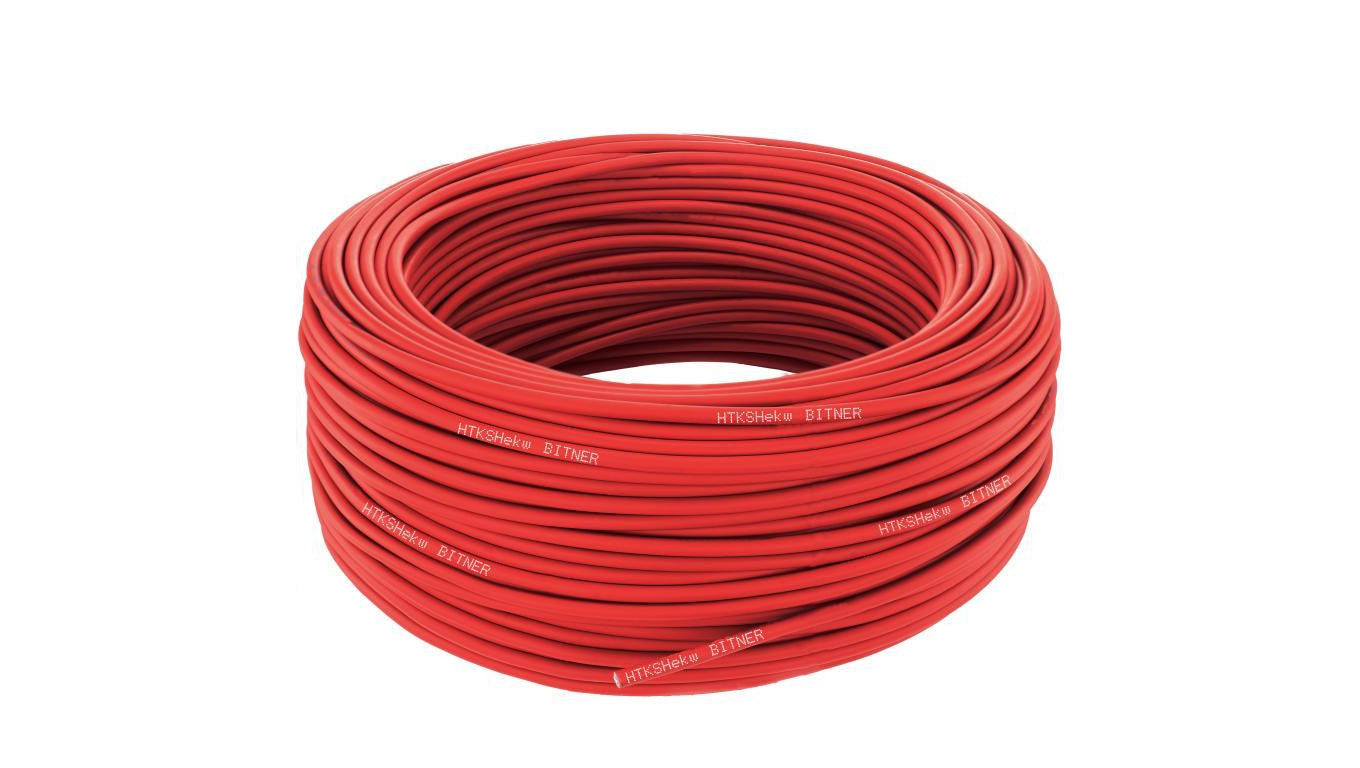 Kabel przeciwpożarowy parowany HTKSHekw 1x2x1mm FE180 PH120 E90 czerwony 225V ekranowany bezhalogenowy Cca drut Bitner /100m/