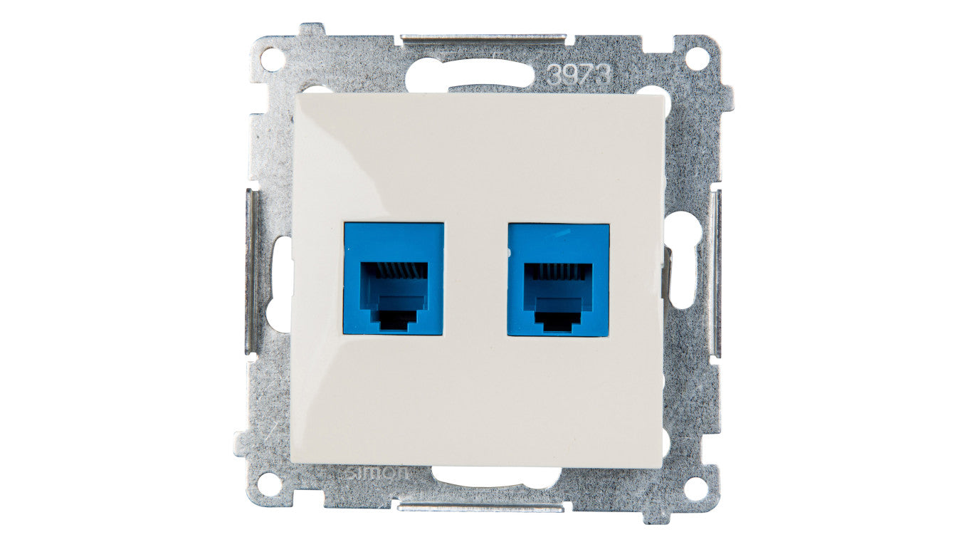 Simon 54 Gniazdo telefoniczne podwójne 2xRJ12 kremowe DT2.01/41