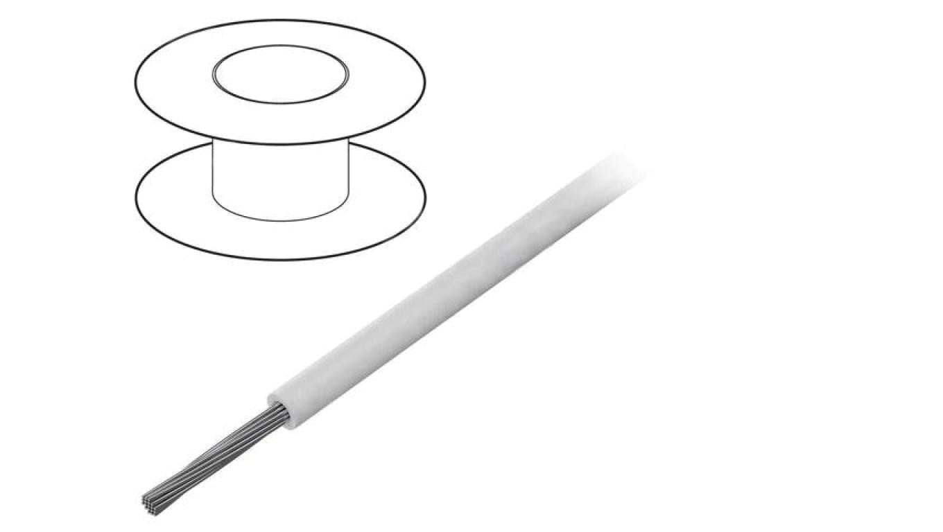 Przewód na rolce 305m linka Cu 20AWG PVC biały 300V 3053 WH001