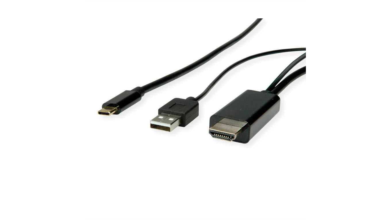 Kabel adaptera ROLINE USB typu C - HDMI + USB A, M/M, 2 m