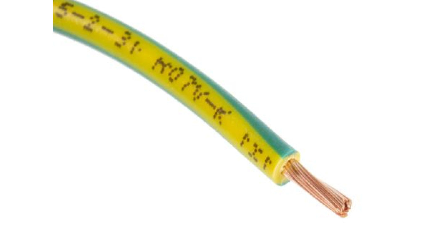 Przewód zasilający 1 Core Polichlorek winylu PVC Sheath Zielony/Żółty 3.4mm od , 750 V