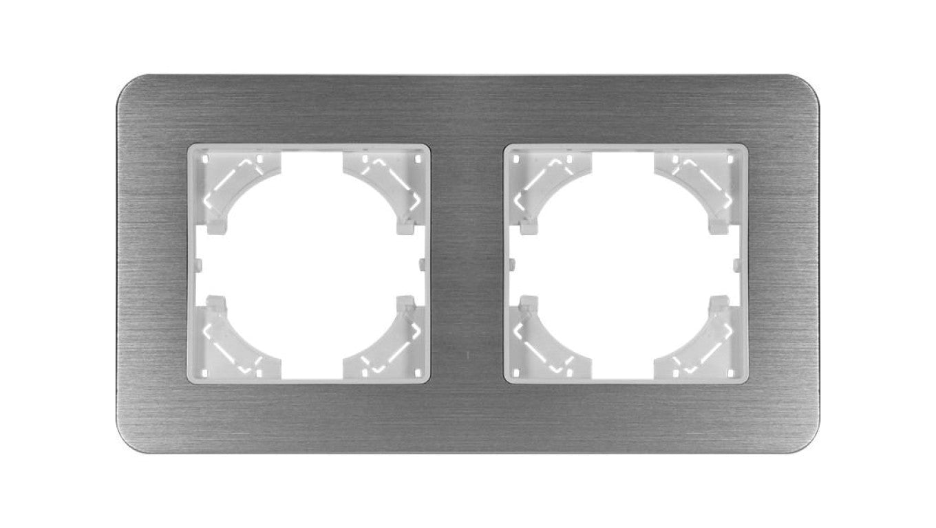 Ramka podwójna MODERN-Q, aluminium szczotkowane (linia Alu Touch)