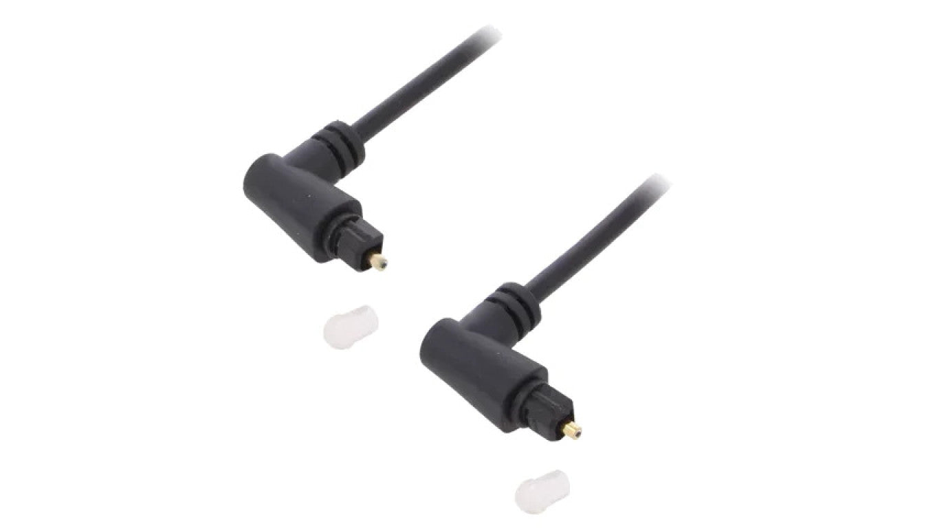 Kabel Toslink wtyk kątowy, z obu stron 2m czarny Øzewn: 4mm 41593