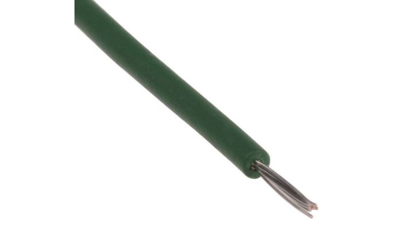 Przewód jednożyłowy linkowy, UL 3239, 0,2 mm², 11/0,16 mm, 24 AWG, XLPE, 6 kV DC, Zielony, dł. 100m, RS PRO