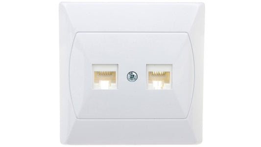 AKCENT Gniazdo komputerowe podwójne RJ45 kat.5e FOREX białe GPK-2A/F/00