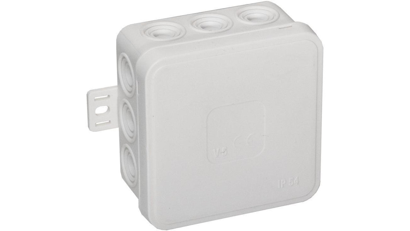 Puszka natynkowa pusta 12 wlotów VIPLAST V5 klik BIAŁA IP54 75x75x41mm 035-01