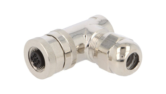 Złącze okrągłe M12 żeńskie kątowe ekranowane 5-PIN 60V PG7 T4112011051-000